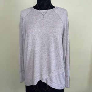 WORKSHOP Grey Overlap Crew Neck Sweater